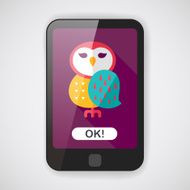 halloween owl flat icon with long shadow eps10 N2
