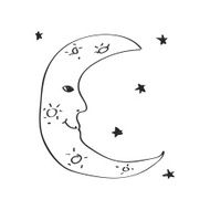 Simple doodle of a moon N2
