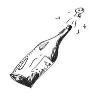 Simple doodle of a champagne bottle N5