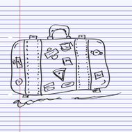 Simple doodle of a suitcase N2