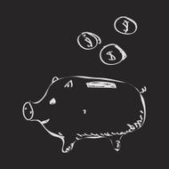 Simple doodle of a piggy bank N4