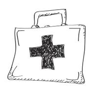 Simple doodle of a first aid box