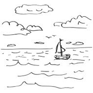 Simple doodle of a sailboat N3
