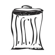 Simple doodle of a rubbish bin N4