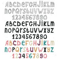 Set of hand drawn alphabet isolated on white background