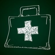 Simple doodle of a first aid box N2