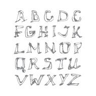 hand drawn letters of latin alphabet