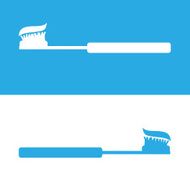 Vector toothbrush with toothpaste icon Illustration EPS10