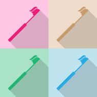 Vector toothbrush with toothpaste icon Illustration EPS10 N2