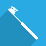 Vector toothbrush with toothpaste icon Illustration EPS10 N3