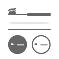Vector toothbrush with toothpaste icon Illustration EPS10 N5
