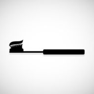 Vector toothbrush with toothpaste icon Illustration EPS10 N6