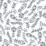 Hand drawn floral seamless vector pattern N3