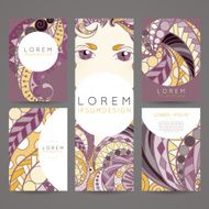 Set of vector design templates Brochures in random colorful style N150