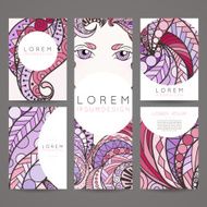 Set of vector design templates Brochures in random colorful style N173