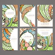 Set of vector design templates Brochures in random colorful style N180