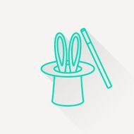 Magic trick rabbit in black hat cylinder N4