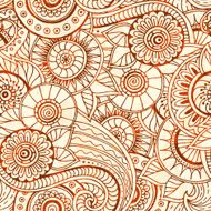 Seamless pattern with flowers Ornate zentangle texture