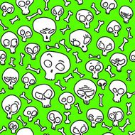 Funny skulls seamless pattern