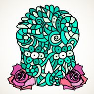 Sugar skull and roses