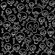 Funny skulls seamless pattern N2