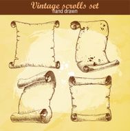 Old scrolls sketch style set