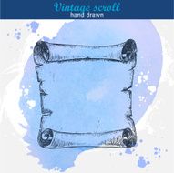Old scroll sketch style on watercolor background N4