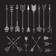 Hand drawn arrows Fighting arrow munition Sketch