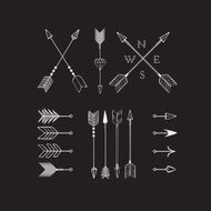 Hand drawn arrows Fighting arrow munition Sketch N2