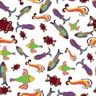Vector seamless pattern of marine decorative graphic