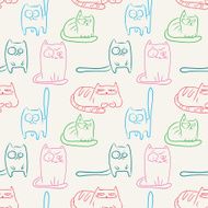 Funny cats seamless pattern
