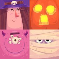 Happy halloween Set of Halloween characters N3