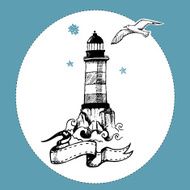 hand drawn lighthouse