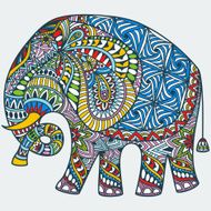 vector color decorated Indian Elephant N2