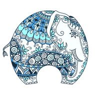 vector blue decorated Indian Elephant N3