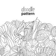 Greeting floral card doodle hand-drawn pattern place for text