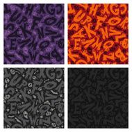 Set of Four Halloween Seamless Patterns