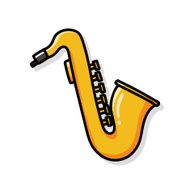 musical instrument Saxophone doodle N2