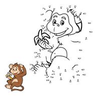 Numbers game little monkey with a banana