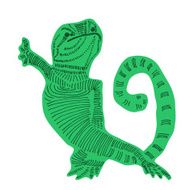 Doodle sticker hand drawn cute lizard
