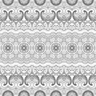 Vector Seamless Monochrome Ornate Pattern N7