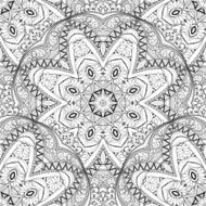 Vector Seamless Monochrome Ornate Pattern N8