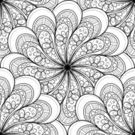 Vector Seamless Monochrome Ornate Pattern N10