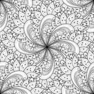 Vector Seamless Monochrome Ornate Pattern N11