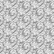 Vector Seamless Monochrome Floral Pattern N35