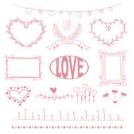 Hand Drawn Set of love doodle