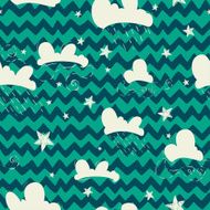 Clouds and stars pattern