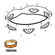 Numbers game for children musical instruments (tambourine)