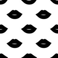 Seamless pattern with ink lips