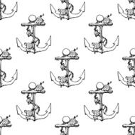Vector hand drawn nautical anchor